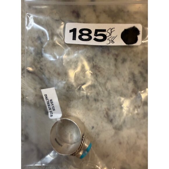 Artisan Heart  Sterling Silver Kingman Turquoise Cigar Band Statement Ring 9.5 - Picture 10 of 13